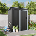 5x3ft Charcoal Black Outdoor Metal Storage Shed with Lockable Door